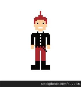 pixel people theme avatar guy. pixel people theme avatar guy vector art illustration