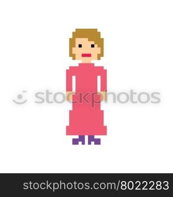 pixel people woman avatar theme. pixel people woman avatar theme vector art illustration