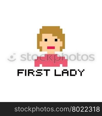 pixel people woman avatar theme. pixel people woman avatar theme vector art illustration