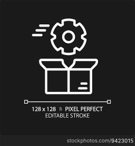 Pixel perfect editable optimization icon, isolated vector, product management thin line illustration.. 2D customizable optimization linear icon