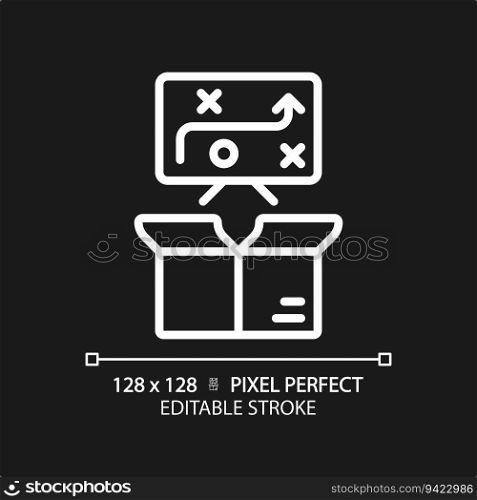Pixel perfect editable white performance method icon, isolated vector, product management thin line illustration.. 2D customizable performance method linear icon