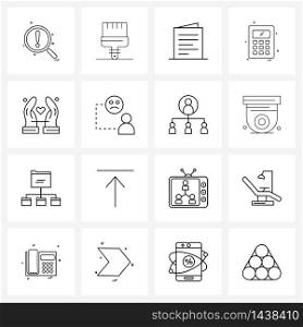 Pixel Perfect Set of 16 Vector Line Icons such as love, calculations, paint, calculate, love Vector Illustration