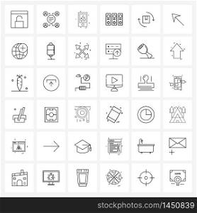 Pixel Perfect Set of 36 Vector Line Icons such as box, files, user, document, mobile Vector Illustration