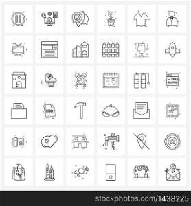 Pixel Perfect Set of 36 Vector Line Icons such as t shirt, clothes, sms, leaf, flower Vector Illustration