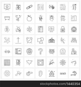 Pixel Perfect Set of 49 Vector Line Icons such as globe, message, paper pin, development, coding Vector Illustration