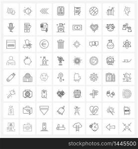 Pixel Perfect Set of 64 Vector Line Icons such as file, close, arrow, accept, back Vector Illustration