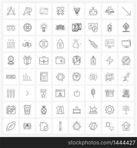 Pixel Perfect Set of 64 Vector Line Icons such as outdoor, shuttle, website, woman, love Vector Illustration