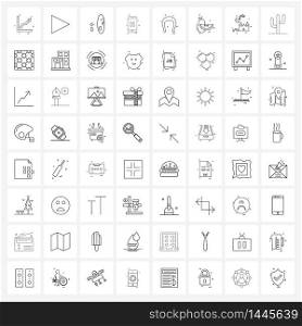 Pixel Perfect Set of 64 Vector Line Icons such as pet, horse shoe, Halloween, horse, health Vector Illustration
