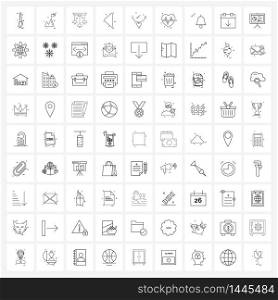 Pixel Perfect Set of 81 Vector Line Icons such as , direction, decor, arrows, light Vector Illustration
