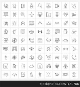 Pixel Perfect Set of 81 Vector Line Icons such as table tennis, flask, xls, creative, seo Vector Illustration