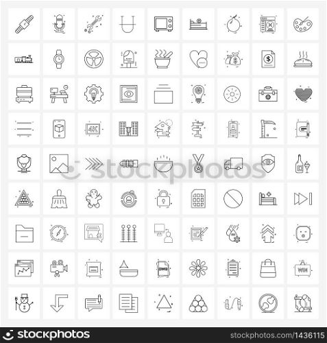 Pixel Perfect Set of 81 Vector Line Icons such as television, text, labor, font Vector Illustration