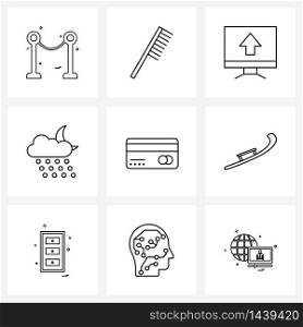 Pixel Perfect Set of 9 Vector Line Icons such as finance, currency, up, business, cloud Vector Illustration