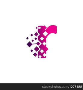 Pixel R Letter Logo design, Creative Vector Template symbol