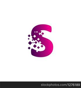 Pixel S Letter Logo design, Creative Vector Template symbol
