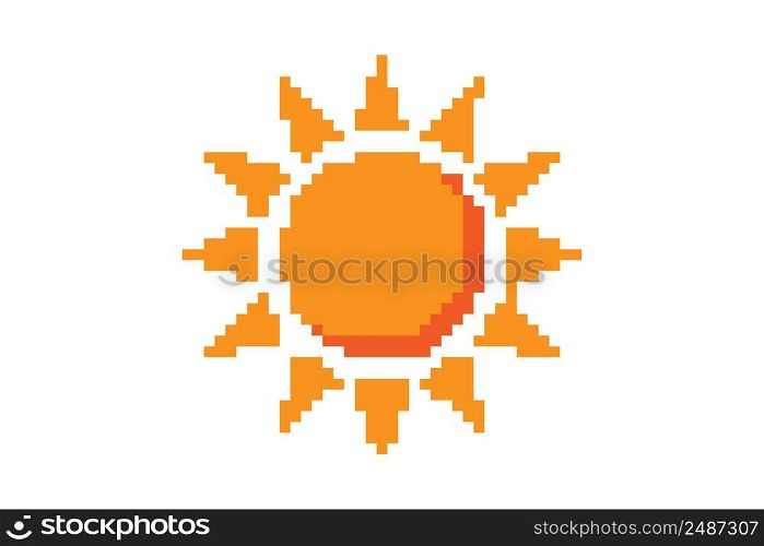Pixel sun icon simple design