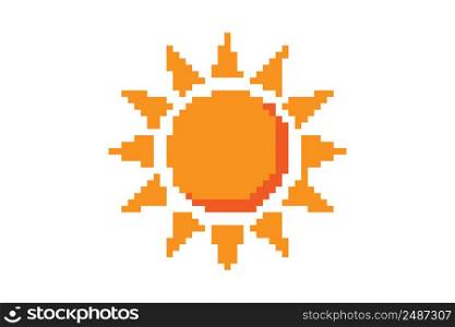Pixel sun icon simple design