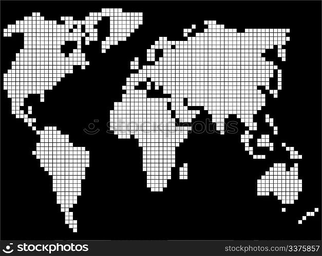 Pixel world map