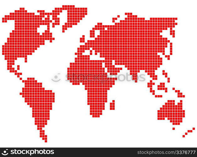 Pixel world map