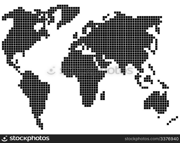 Pixel world map