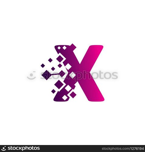 Pixel X Letter Logo design, Creative Vector Template symbol