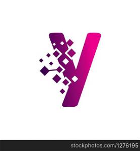 Pixel Y Letter Logo design, Creative Vector Template symbol
