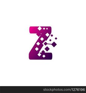 Pixel Z Letter Logo design, Creative Vector Template symbol