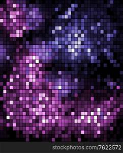 Pixelated abstract background in blue and purple colours