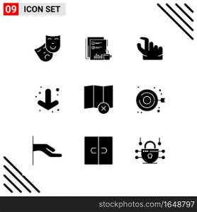 Pixle Perfect Set of 9 Solid Icons. Glyph Icon Set for Webite Designing and Mobile Applications Interface.. Creative Black Icon vector background