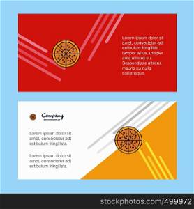 Pizza abstract corporate business banner template, horizontal advertising business banner.