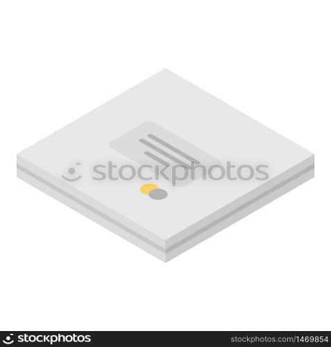 Pizza box icon. Isometric of pizza box vector icon for web design isolated on white background. Pizza box icon, isometric style