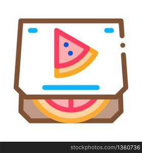 pizza box icon vector. pizza box sign. color symbol illustration. pizza box icon vector outline illustration