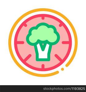 Pizza Broccoli Icon Vector. Outline Pizza Broccoli Sign. Isolated Contour Symbol Illustration. Pizza Broccoli Icon Vector Outline Illustration