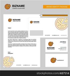 Pizza Business Letterhead, Envelope and visiting Card Design vector template
