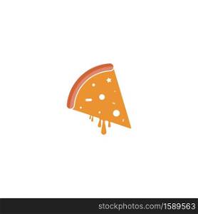 Pizza cafe logo, pizza icon, emblem for fast food restaurant. Simple flat style pizza logo on white background