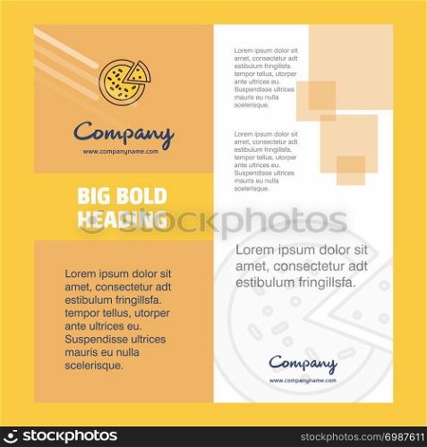 Pizza Company Brochure Title Page Design. Company profile, annual report, presentations, leaflet Vector Background