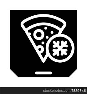 pizza frozen food glyph icon vector. pizza frozen food sign. isolated contour symbol black illustration. pizza frozen food glyph icon vector illustration