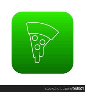 Pizza icon green vector isolated on white background. Pizza icon green vector