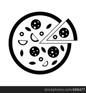 Pizza icon in simple style isolated on white. Pizza icon, simple style