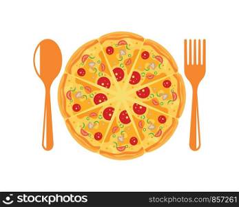 pizza icon logo illustration vector design