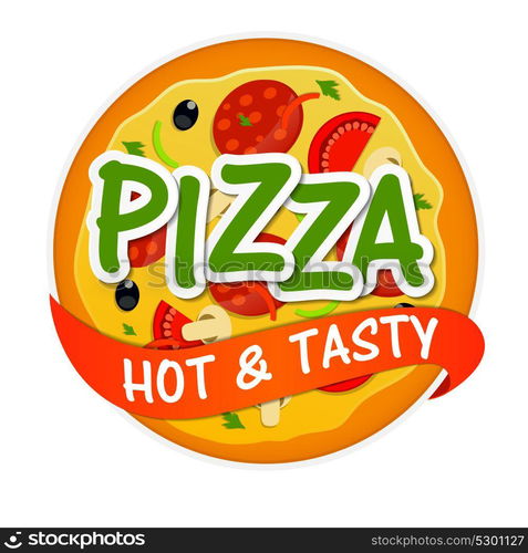 Pizza Icon Menu Template Vector Illustration EPS10. Pizza Icon Menu Template Vector Illustration