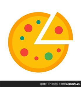 pizza, icon on isolated background