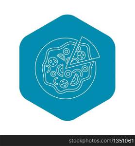 Pizza icon. Outline illustration of pizza vector icon for web. Pizza icon, outline style