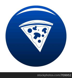 Pizza icon vector blue circle isolated on white background . Pizza icon blue vector