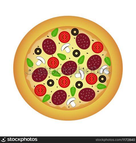Pizza icon vector isolated on white background. Pizza icon vector isolated on white