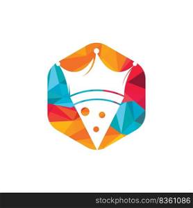 Pizza king vector logo design template. Crown and pizza slice icon design. 
