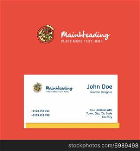 Pizza logo Design with business card template. Elegant corporate identity. - Vector