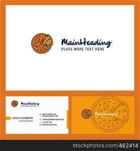 Pizza Logo design with Tagline & Front and Back Busienss Card Template. Vector Creative Design