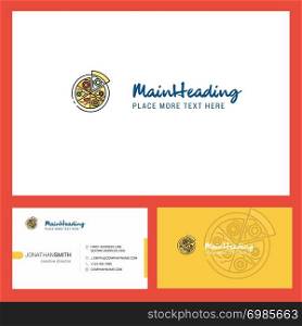 Pizza Logo design with Tagline & Front and Back Busienss Card Template. Vector Creative Design