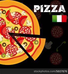 Pizza Menu Template, vector illustration. EPS 10.