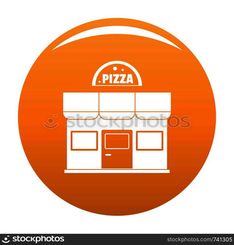 Pizza shop icon. Simple illustration of pizza shop vector icon for any design orange. Pizza shop icon vector orange